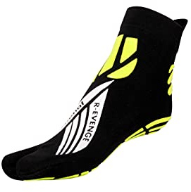 R-EVENGE CALZA FUNCTIONAL L'ALLENAMENTO FUNZIONALE E IN SOSPENSIONE, PER L'ANTIGRAVITY E IL POWER YOGA, DITA SEPARATE, ANTISCIVOLO, ANTIBATTERICA (SMALL 34-37, NERO/GIALLO)