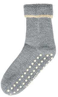 ESPRIT Damen Stoppersocken Cozy W Hp Wolle rutschhemmende Noppen 1 Paar, Grau Mid Grey Melange 3530, 39/42 EU