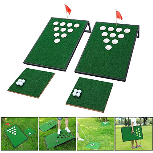 OOFIT Golf Chipping Target Set Kombiniertes Pongspiel, spannendes Chipspiel für Enthusiasten und Anfänger, Familie, Golfer und Freunde - Schwarz