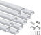 Besseto LED Profil 10 x 1m, U Form Streifen Licht Diffusor Profil Kanal mit milchiger Abdeckung,Endkappen und Montagehalterung,Aluprofil LED Streifen