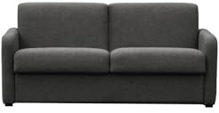 LOUNGITUDE - Agathe - Canapé Convertible - Express - 3 Places - Véritable Matelas - en Tissu - Gris foncé -L178cm