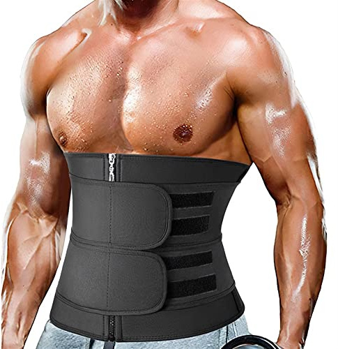 LBHT Sweat Waist Trainer Supporto per La Schiena da Uomo Cintura Lombare Snellente Corsetto Legante Addominale da Palestra Migliora La Postura Shapewear (Color : Black, Size : M)