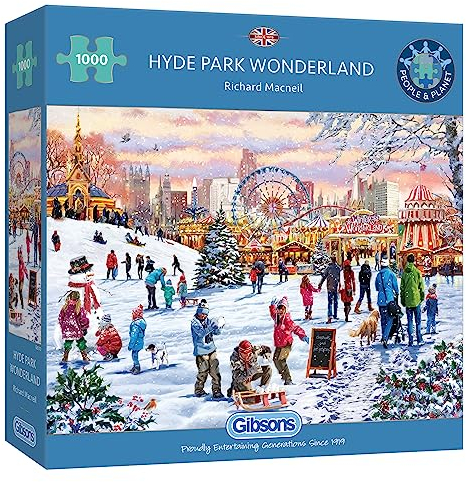 Gibsons Hyde Park Winter Wonderland 1000 Piece Jigsaw Puzzle | London Christmas Jigsaw Puzzle