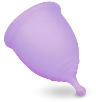 Taynie Period Cup Coupe menstruelle avec récipient de stérilisation 100 % silicone médical, alternative aux tampons (violet, dur)