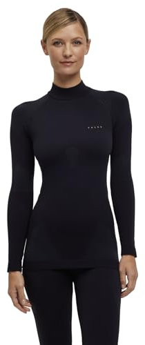 FALKE Damen Baselayer-Shirt Warm Turtleneck W L/s Sh Funktionsmaterial schnelltrocknend 1 Stück, Schwarz Black 3000, S