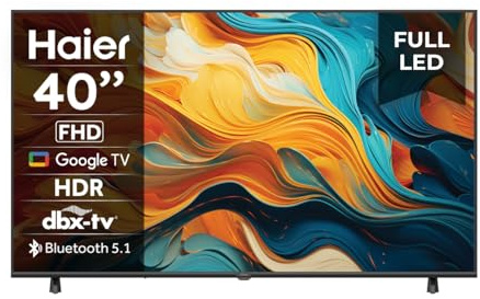 Haier LED Full HD H40K85EFX 40 Smart TV, Google TV, HDR 10, Google Assistant, Bluetooth 5.1, DBX TV, HDMI 2.1 x 4