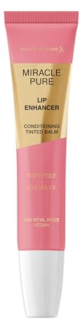 Max Factor Miracle Pure Lip Enhancer, 040 Vital Rose, Conditioning Tinted Lip Balm, Glossy Colour Tint, With Jojoba Oil & Tripeptide, Vegan