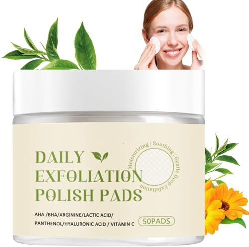 Glycolic & Salicylic Acid Exfoliating Pads - AHA BHA Cleansing With Vitamin B5, C, Hyaluronic Acid - Pore Refining for Dull Skin, Dark Spots & Acne (50 Count)