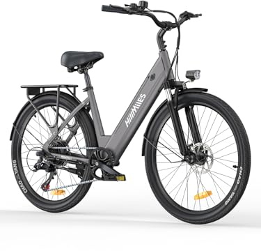 HillMiles MTB MileCity1 Vélo électrique pour Adultes 26, Batterie Amovible de 36 V 13 Ah à 7 Vitesses, vélo électrique de 25 km/h et 80 à 100 km d'autonomie pour Les navetteurs urbains (Gris)