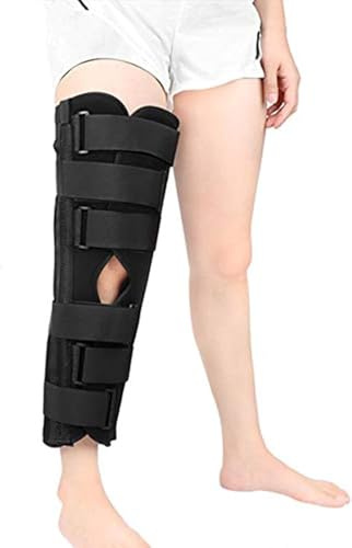 JUJUJ 1 soporte inmovilizador de rodilla ajustable: soporte rígido y cómodo for aliviar el dolor articular y la recuperación de lesiones.(Black,X-Large)