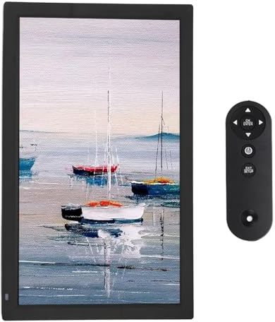 Fabater 21,5 Tums Digital Bildram med Fjärrkontroll, 1920 x 1080 FHD IPS-skärm WiFi-fotoram, 32GB, Rotera Automatiskt, Väggmonterad, Dela Foton Videor Direkt Via App (EU)