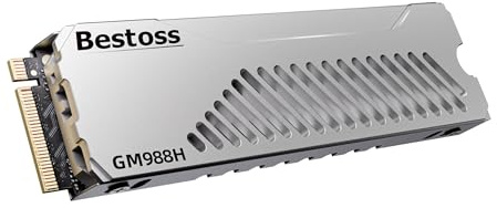 Bestoss 2TB PCIe4.0 NVMe M.2 2280 SSD with Heatsink, PS5 Storage, 7350MB/s