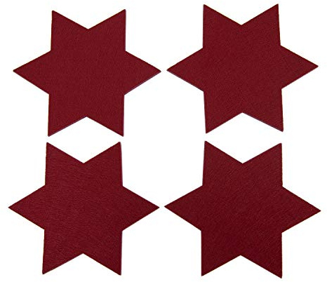 Oblique-Unique® Filzuntersetzer Sterne 4er Pack Weinrot Ø 15cm für Tisch und als Deko zu Weihnachten Glasuntersetzer Weihnachtsdeko