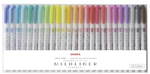 Zebra WKT7-25C Mildliner 25 Farben Set