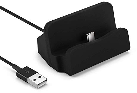 Dockingstation Typ C Ladestation Ladegerät kompatibel mit iPhone 15 Plus Pro Max Samsung Galaxy Z Flip 5 Z Fold 5 S23 Ultra S22 S21 S20 10 Huawei Mate Xiaomi und weiteren USB-C-Geräten in Schwarz