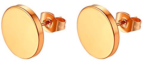 Flongo örhängen knapp, 3~14mm rostfria örhängen örhängen örhängen örhängen tunnel illusion avsmalnande cheater faux falska örhängen svart charm charm män, kvinnor örhängen