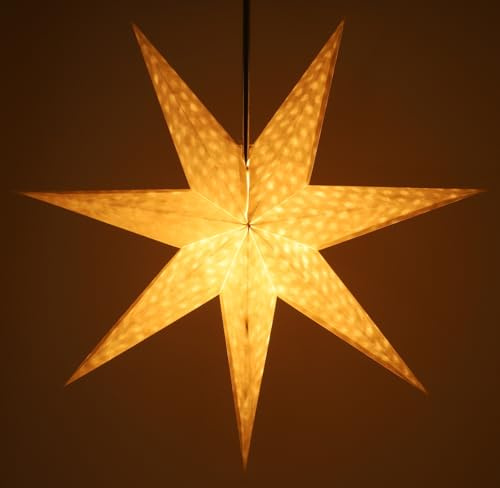 GURU SHOP vikbart adventsljus pappersstjärna, julstjärna 60 cm – Capella, pappersstjärnor 60 cm