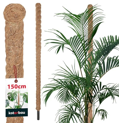 KOTARBAU® Tutori per Piante - ⌀ 3,2 x 150 cm - Palo di Muschio per Monstera - Fibra di Cocco - Palo per Piante - Marrone - Stecche di Supporto - Bastone Fibra di Cocco