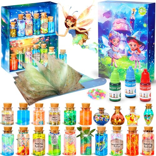 Lovchil Kit de Pociones de Misteriosas para Niños Kit experimentos niños de 5 6 7 8 9 10 con 20 Botellas de Poción Mágica Juguetes de Halloween y cumpleaños para niños y niñas