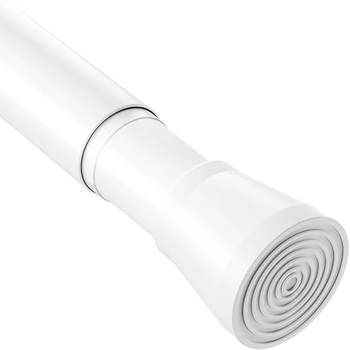 1 st spänningsstång duschstång ingen borrning fjäderbelastade spänningsstänger justerbar gardinstång utdragbar garderobspö för kläder (vit 73–175 cm, 25 mm diameter)
