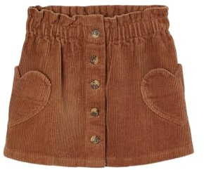 Vertbaudet Mädchen Cordrock mit Herztaschen Zimt 134