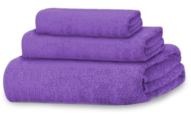 MERCURY TEXTIL- Juego de 3 Toallas 100% Algodón de 450gsm Suaves y Resistentes, 1 Toalla de Baño, 1 Toalla de Mano y 1 Toalla de bidé (Lila Claro)