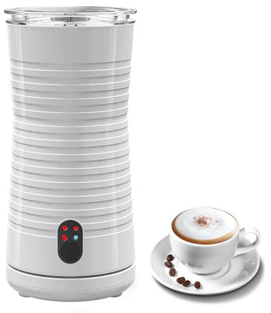 Morpilot Milk Frother, 4 in 1 Electric Milk Frothers, Hot & Cold Milk Foamer, 240ml, 400w, Strix Temperature Controls, Silent Operation, for Coffee, Cappuccino, White