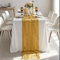 H HOMEWINS Boho Tischläufer 90x300cm, Senfgelb Bali-Gaze, Luftig und Weich, Elegante Tischdeko für Hochzeit, Geburtstag, Esstisch & Party