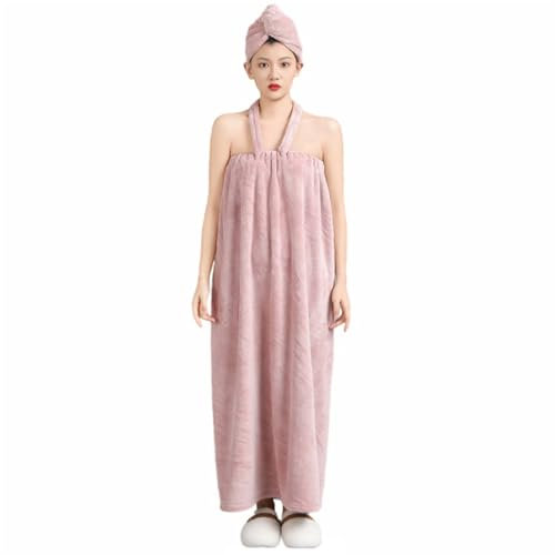 GIBZ Asciugamani Sauna Donna con Lacci Asciugamano da Bagno Morbido con Telo Doccia per Capelli Accappatoio Kilt Microfibra Resistente Viola 108x120cm+70x45cm