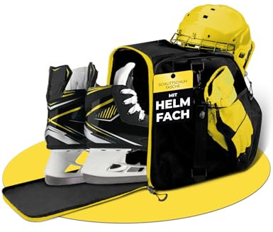 STYNGARD Ottawa Sac à Patins à Glace pour Homme et Femme – Sac à Rollers et à Glace en matériau Robuste – Modèle Ottawa (Noir-Jaune)