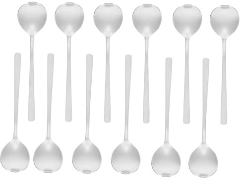 Ciieeo 12 pezzi Cucchiai Acciaio Inossidabile Cucchiai per e Utensili da Tavola Eleganti e Resistenti per Yogurt e Gelato Lavabili Lavastoviglie