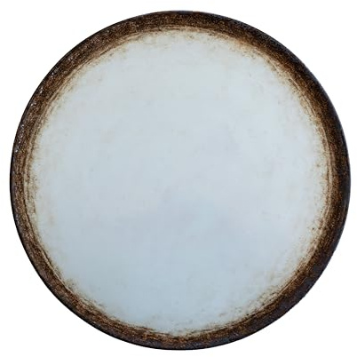 CER-POR Piatti Pizza TERRA 32 cm |Piatti Per Pizza Grandi in Porcellana Turca Decorati. 2 Pezzi da 32 cm