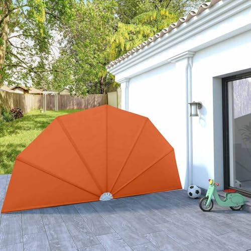 Nqyjm Foldable Patio Side Compartments, Terracotta Red, 200 cm, Wind Protection, Side Pull Awning, Privacy Screen, Sun Protection Awning for Balcony, Patio, Garden