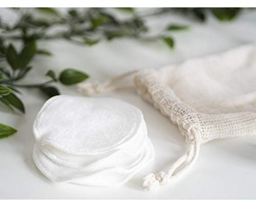 Makeup Remover Pads for Sensitive Skin (16 Pack), 100% Organic Reusable Cotton Rounds for All Skin,Cleaning Face Reusable Makeup Remover Pads eco Friendly Zero Waste Cotton for Toner with Laundry Bag