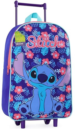 Disney Stitch Suitcase - Foldable Trolley Bag 39 x 27cm 10.5 litres 2 Wheels Extendable Handle - Wheeled Bag