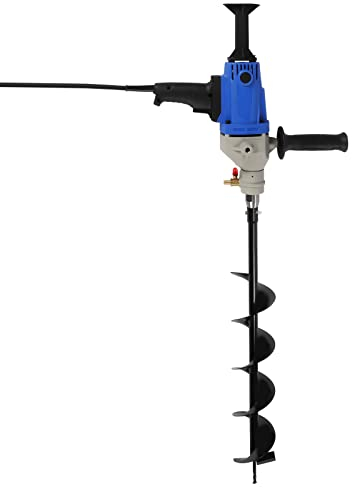 Erdbohrer, 1.9KW Erdlochbohrer mit 120mm Einblattbohrer, Bagger, Handheld, für Zaunpfähle, Gewächshauspfähle, Aufforstung, Optische Kabelmasten (Blau)