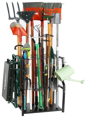 UU-Major Gartenwerkzeug-Organizer, Hof-Werkzeugregal, robust, freistehend für Garagenecke, Garagenorganisation, Garagen-Organizer und Aufbewahrung, Gartenwerkzeughalter für Rasen, Schuppen, Outdoor