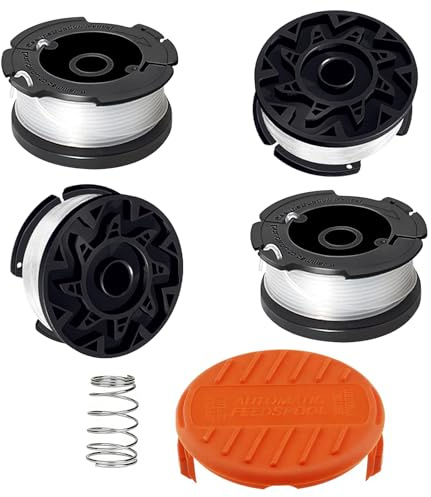 JAMSSOW 4 Bobine Tagliaerba Compatibili con Black+Decker A6481 A6485 AF-100,Filo Tagliabordi Bobine Adatto per ST5530 GB GLC3630L20-GB STC1820PC-GB BESTA530-GB BESTA525-GB,Lunghezza 9,144m,Ø1,65mm