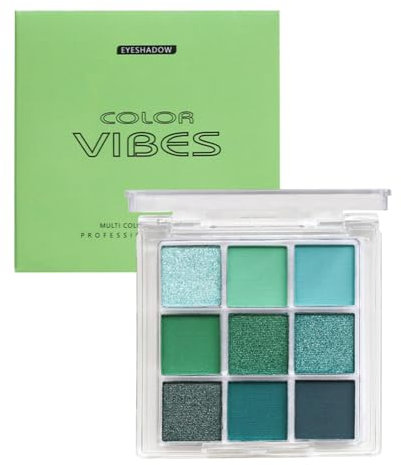Palette Di Ombretti Verdi - Trucco Per Ombretti Green In 9 Colori | Ombretto Glitter Verde, Palette Di Ombretti Pigmentati, Cosmetico Per Trucco Occhi Glitter Impermeabile Per Trucco Scenico Pr