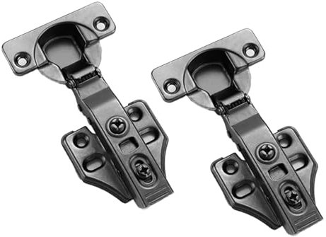 Soft Close Cabinet Hinges – Adjustable for Thick Doors (16mm-28mm) – 45°-90° Free Stop Angle, Quiet & Smooth for Kitchen & Bathroom Cabinets (Black Full-Cover, 2pcs)