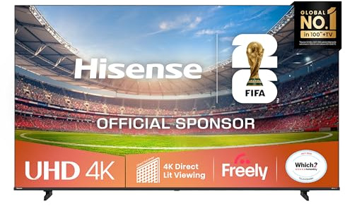 Hisense 85 85A6QTUK 4K Ultra HD Smart TV AI TV - 4K UHD, Hi-View AI Engine, Precision Colour, AI Smooth Motion, Sports Mode with Freely, Disney +, YouTube, Netflix