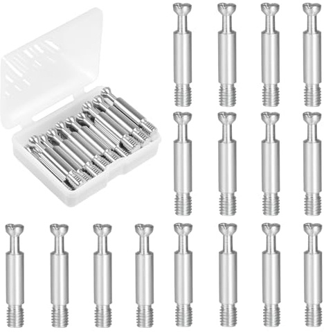 35mm Furniture Connecting Fittings, 16Pcs Threaded Dowel Screws