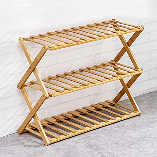Scarpiera pieghevole salvaspazio in bambù, soluzione elegante per ingresso, camera da letto, soggiorno, balcone, armadio, ecologico e di design