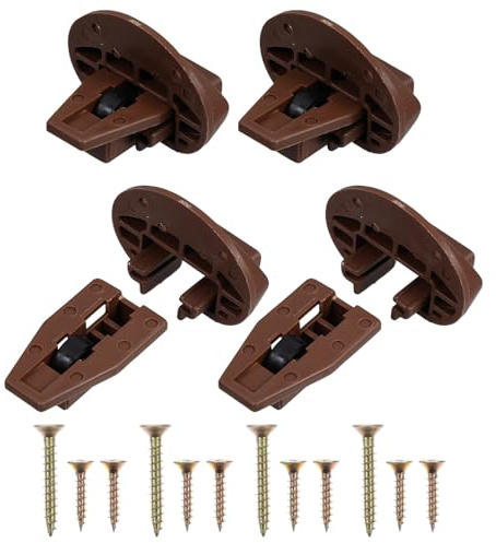 Correderas de Cajón de Repuesto, 4 Piezas, Montaje Rápido y Soporte | Plástico y Metal, Color Coffee, Compatibilidad Versátil, para Muebles de Cocina y Reparación
