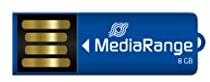 MediaRange USB 2.0 Speicherstick 8GB - Nano-Stick Mini USB Flash-Laufwerk mit Büroklammer Funktion, Externe Speichererweiterung mit Lesegeschwindigkeit von bis zu 14 MB/s, Farbe Blau