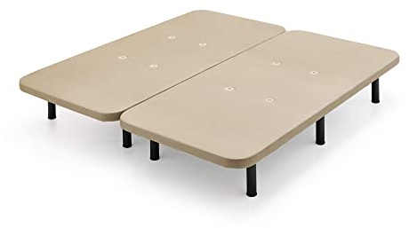 HOGAR24 ES Base tapizada 180 x 190 Reforzada con 12 Patas metálicas Alto 32 cm, tapizado 3D Color Beige + 4 válvulas de transpiración (2 Bases De 90cm con Abrazadera).