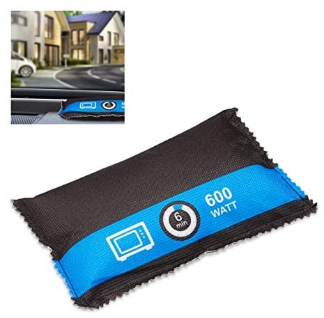 Relaxdays Sacchetto Deumidificatore Auto, Riutilizzabile, Evita Muffa & Macchie,Cuscino Assorbi umidità,Antiumidità,Nero