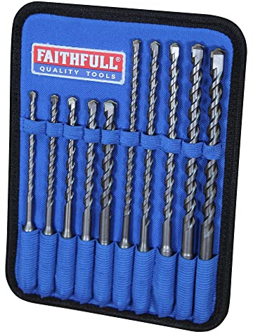 Faithfull FAISDSSET10 - Punta per Muratura, Fresa per Trapano