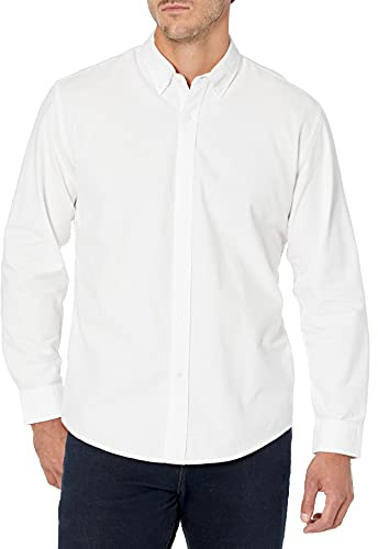 Amazon Essentials Chemise en Tissu Oxford Extensible à Manches Longues, Coupe Classique (Grandes Tailles Disponibles) Homme, Blanc, XXL