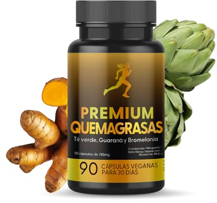 Quemagrasas Potente Para Adelgazar De Forma Natural. Pastillas Para Adelgazar Muy Rápido Y Eliminar Grasa Abdominal Con Alcachofa, Cúrcuma, Piña y Té Verde. 100% Vegano Y Sin Gluten. 90 Cápsulas